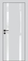 Дверь ПХ-9 черная кромка с 4-х ст. Агат матовый со стеклом белоснежный лакобель размер 200 х 60