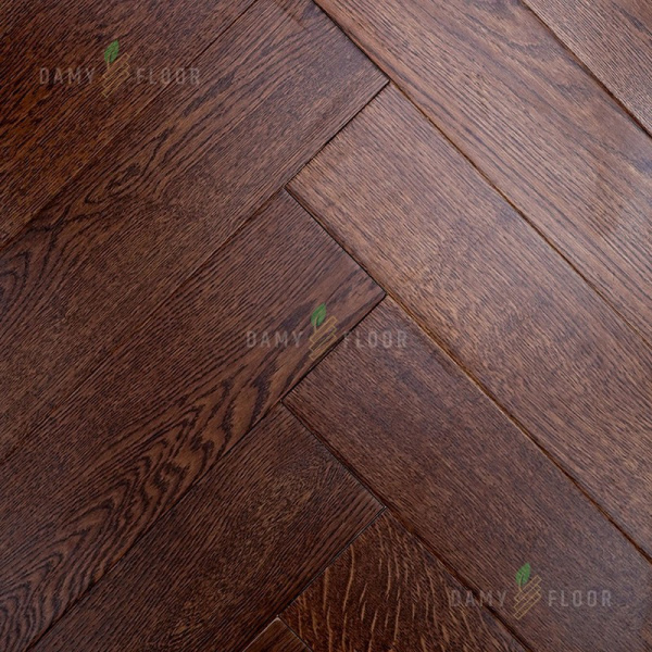 Массивная доска Damy Floor Luxury Английская елочка Каштановый Евростандарт 500 мм