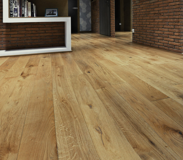 Двухслойная инженерная доска, дуб+фанера Termo Wood 16 155 (Рустик+)