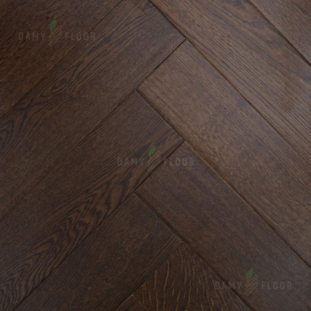 Массивная доска Damy Floor Luxury Английская елочка Шоколадный Селект 500 мм